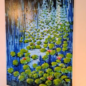 Seerosenklang – Spiegelung im blauen Wasser