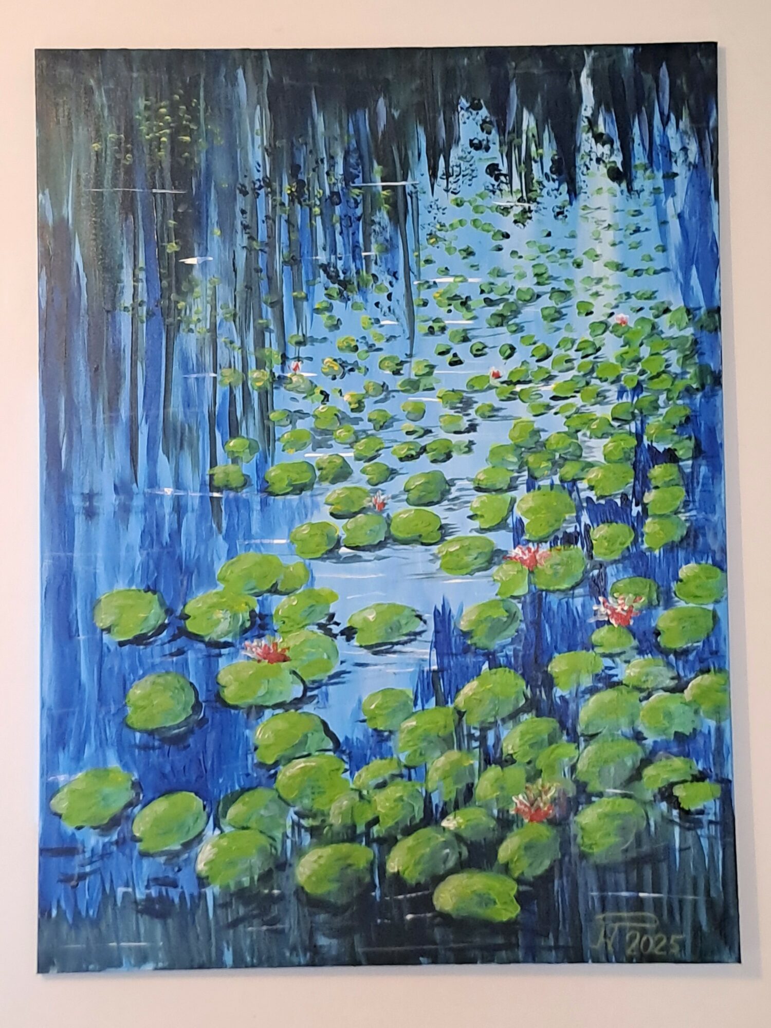 Seerosenklang – Spiegelung im blauen Wasser – Bild 3