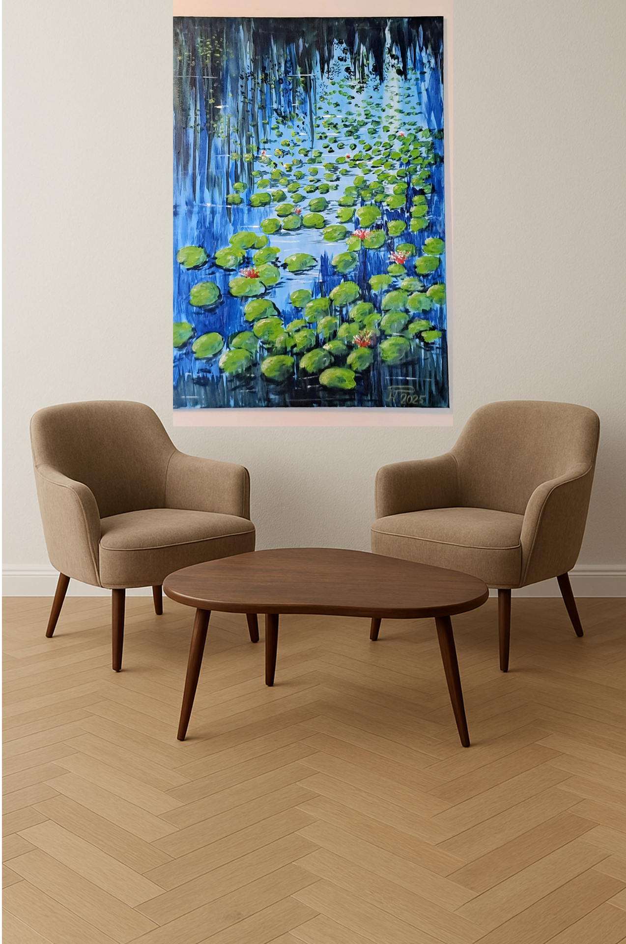 Seerosenklang – Spiegelung im blauen Wasser – Bild 4